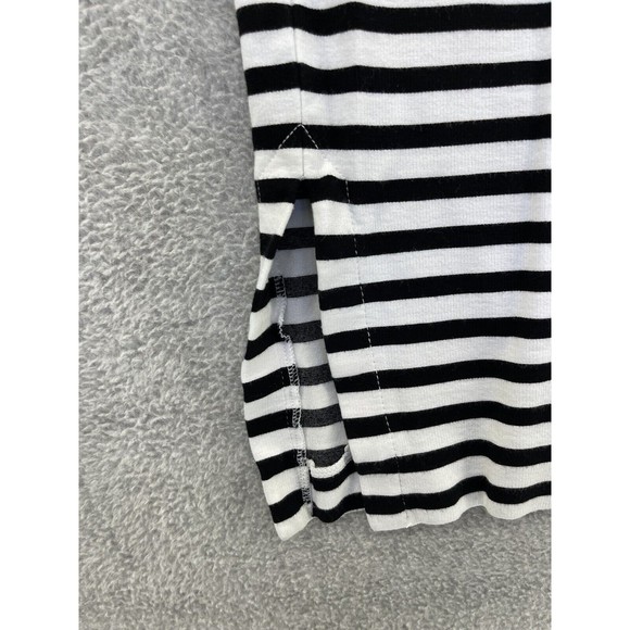 Banana Republic Women's Skirt Striped Side Slit Pull On Size 4 Black White - Picture 7 of 9